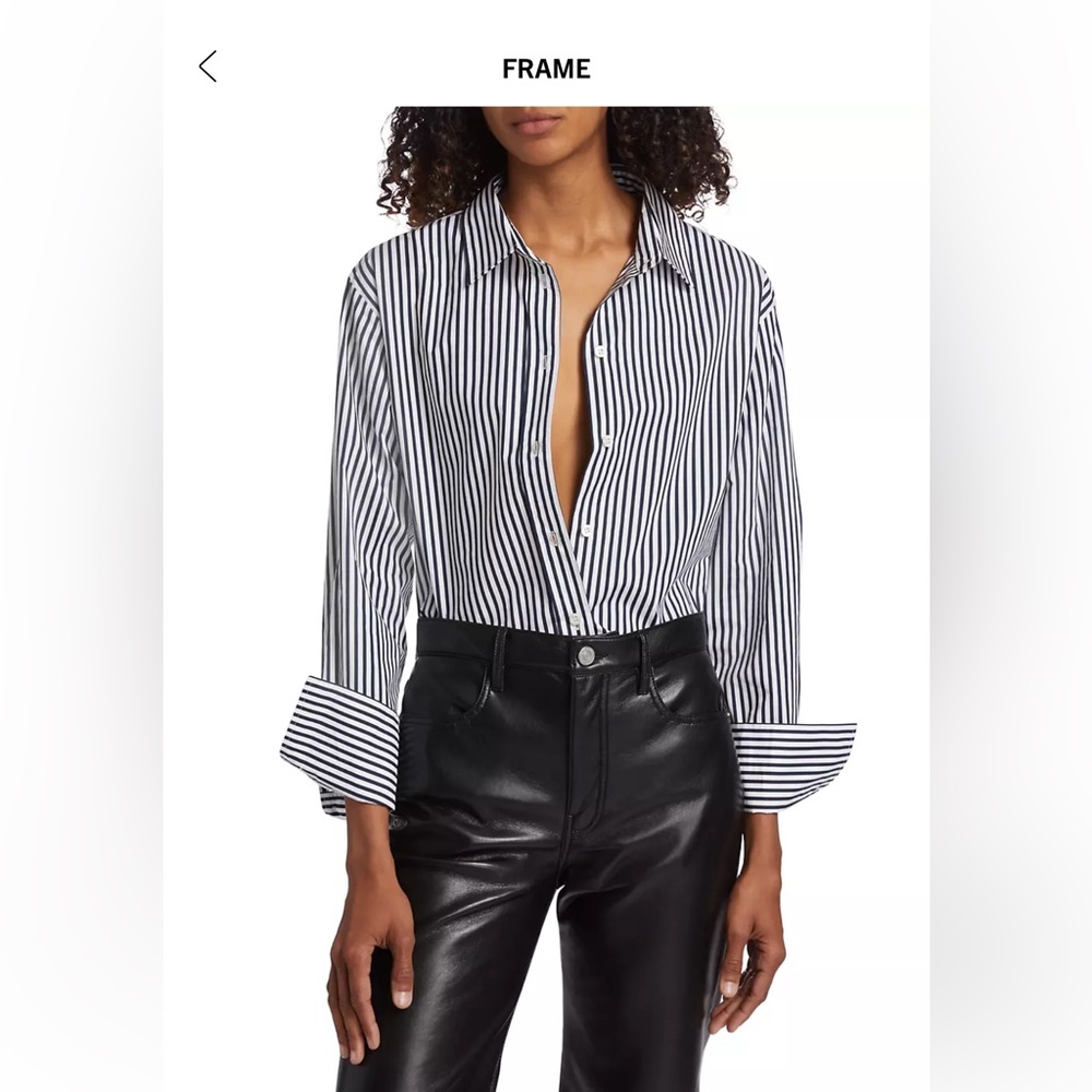 FRAME Striped Cotton Shirt - Brand New, Never Worn